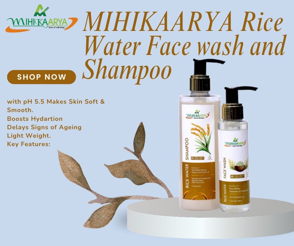 Mihikaarya Rice Water Hair & Face Combo – 250ml Rice Water Shampoo & 100ml Rice Water Face Wash | Nourishing, Strengthening & Cleansing Skincare for Men & Women - Image 4