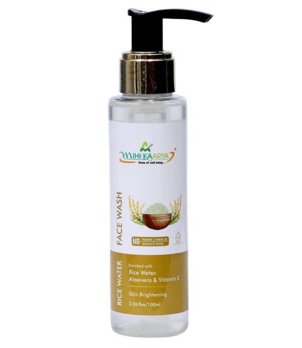 Mihikaarya Rice Water Face Wash (100ml) enriched with Rice Water, Aloevera & Vitamin E