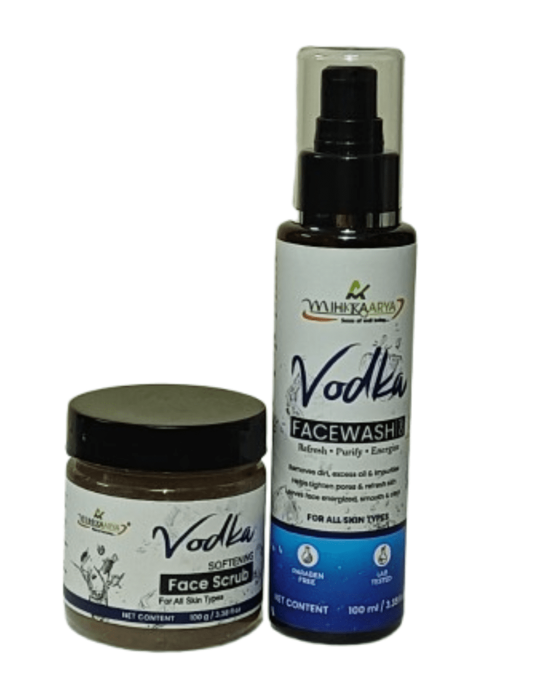 Premium Vodka Face Wash & Scrub Combo for Clean, Refreshed and Healthy Looking Skin
