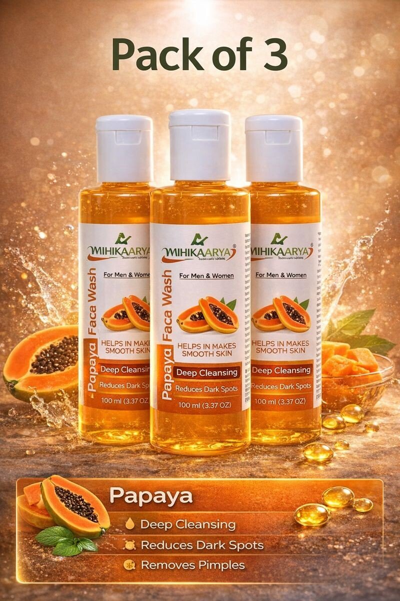 MIHIKAARYA Papaya Face wash for Fresh & Radiant Skin – Pack of 3 - Image 3