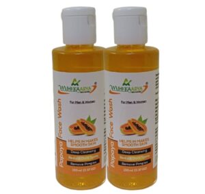 Mihikaarya Papaya Face Wash for Men & Women – Set of 2 × 100ml | Brightening, Oil Control & Refreshing Skincare