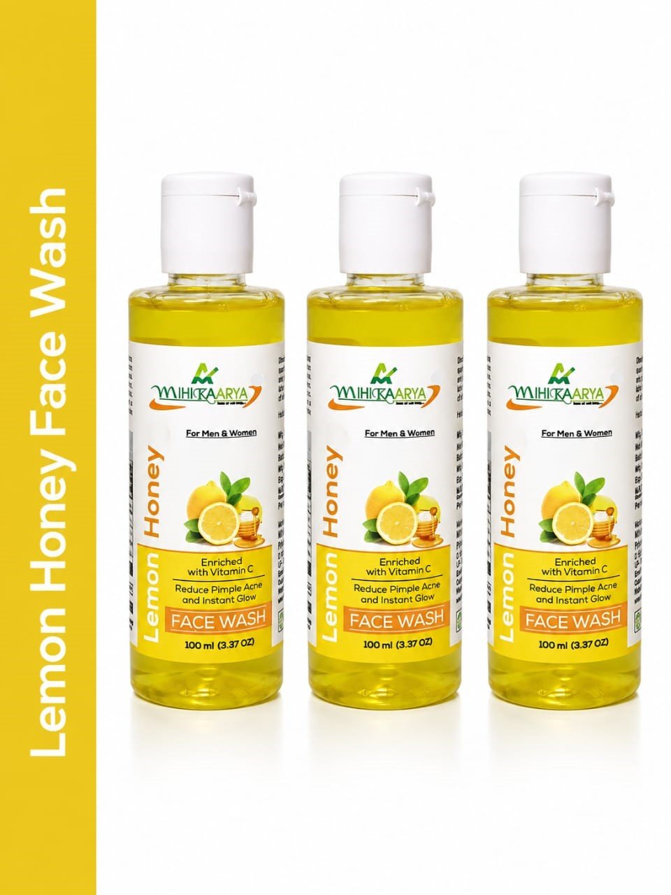 MIHIKAARYA Lemon Honey Face Wash – Enriched with Vitamin C | Pack of 3