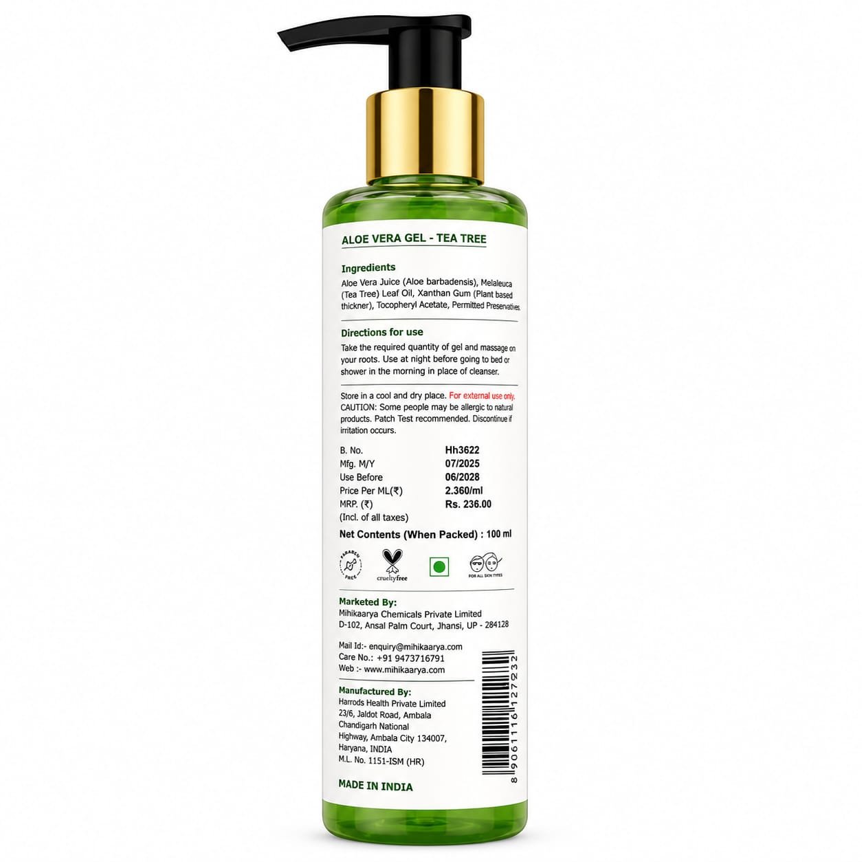 Mihikaarya Tea Tree Aloe Vera Gel 200ml Combo Pack| Soothing, Hydrating & Skin Repair Gel for Men & Women - Image 5