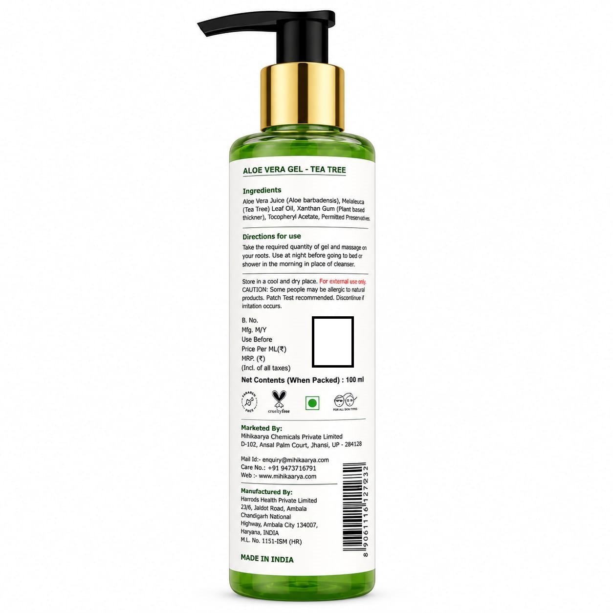 Mihikaarya Tea Tree Aloe Vera Gel 200ml Combo Pack| Soothing, Hydrating & Skin Repair Gel for Men & Women - Image 6