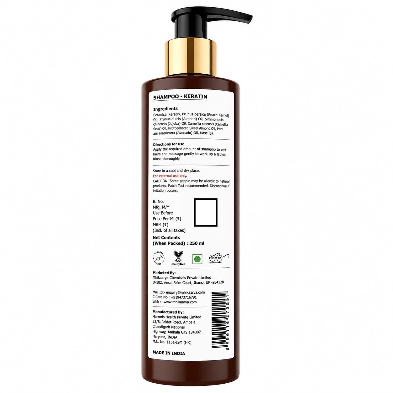 Mihikaarya Keratin Shampoo Value Pack – Manageability & Shine | 250 ml + 250 ml - Image 6