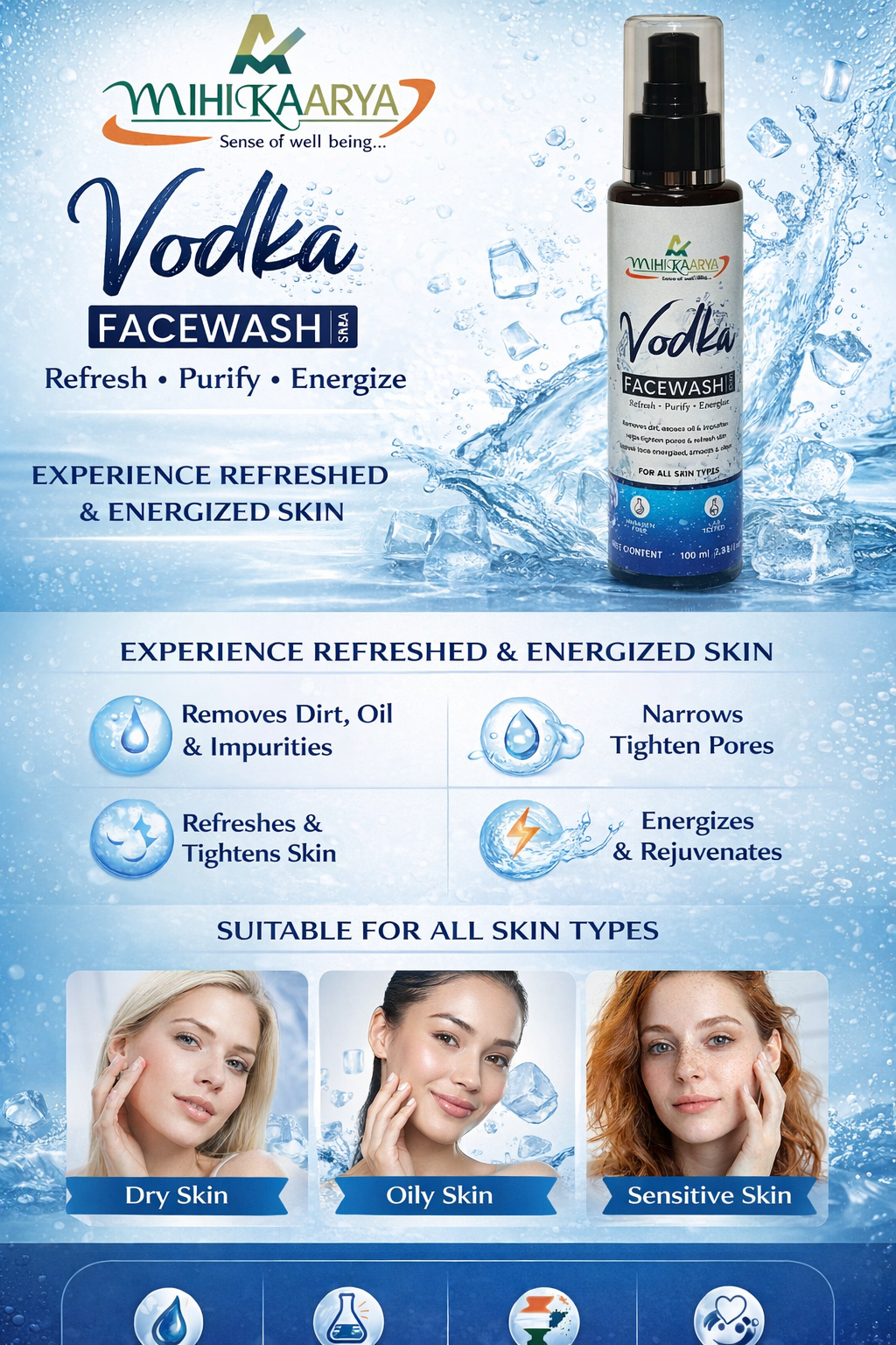 Mihikaarya Vodka Face Wash for Men & Women – 100ml | Deep Cleansing & Refreshing Skincare - Image 7