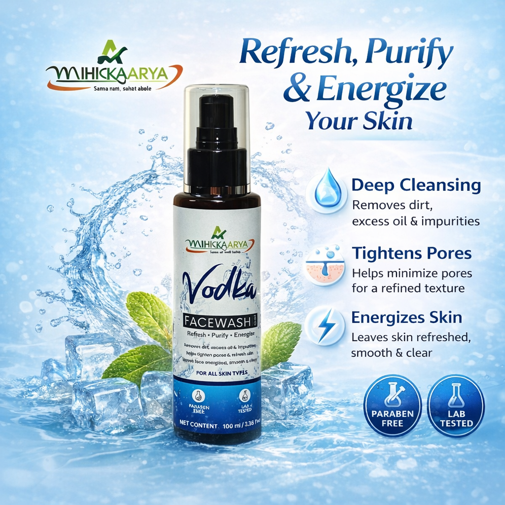 Mihikaarya Vodka Face Wash for Men & Women – 100ml | Deep Cleansing & Refreshing Skincare - Image 3
