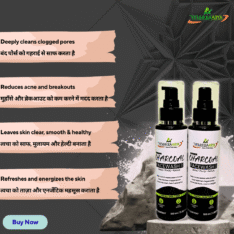 Front view of Mihikaarya Charcoal Face Wash pack of two 100ml bottles