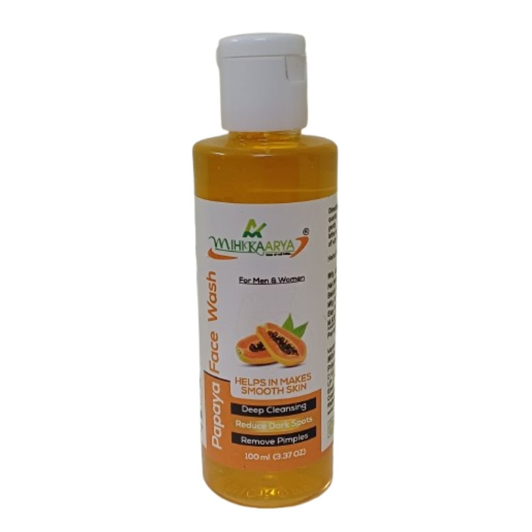 Mihikaarya Papaya Face Wash for Men & Women – 100ml | Brightening, Oil Control & Refreshing Skincare