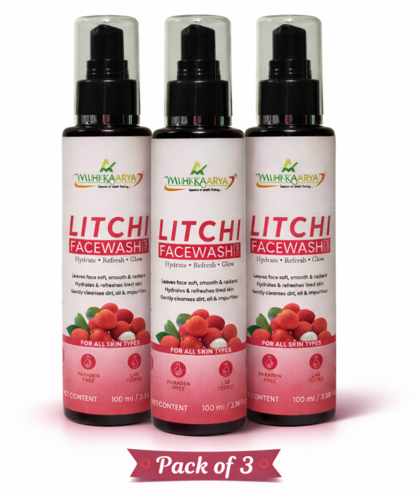 MIHIKAARYA Litchi Face wash for Soft & Refreshing Feel – Pack of 3 - Image 3