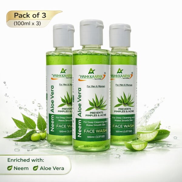 MIHIKAARYA Herbal Neem & Aloe Vera Face Wash for Clear & Balanced Skin – Pack of 3 - Image 2