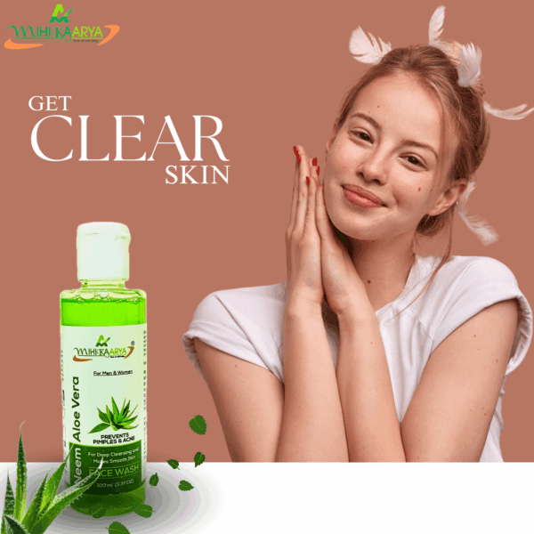 MIHIKAARYA Herbal Neem & Aloe Vera Face Wash for Clear & Balanced Skin – Pack of 3 - Image 3