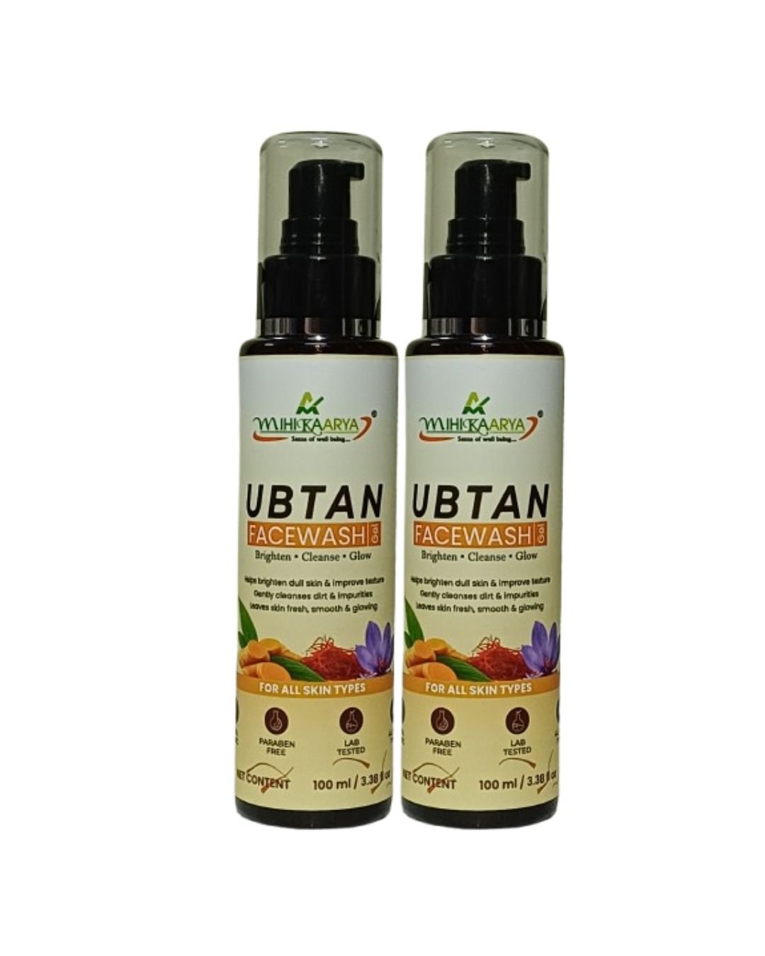 Front view of Mihikaarya Ubtan Face Wash 2-pack
