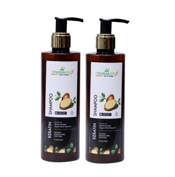 Mihikaarya Keratin Smooth Care Shampoo Value Pack – Manageability & Shine | 250 ml + 250 ml