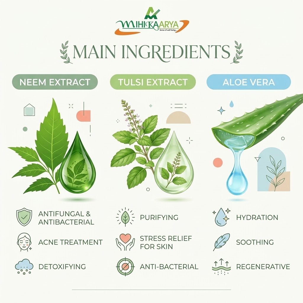 MIHIKAARYA Neem Aloe Vera Face Wash for Deep Cleansing |100ml - Image 3