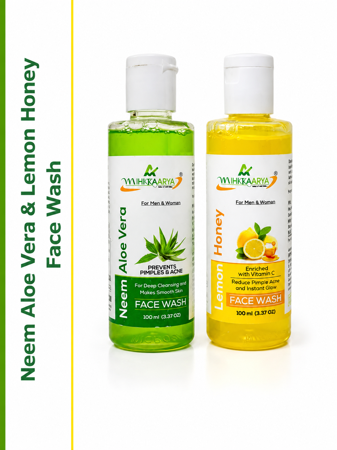 MIHIKAARYA Lemon Honey Face Wash & Neem Aloe Vera Face Wash Combo pack Cleansing Care - Image 4